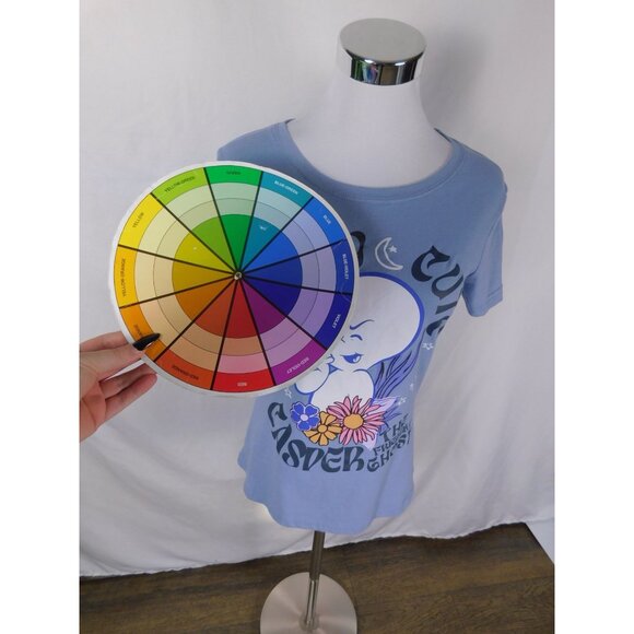 Casper the Friendly Ghost M Tee Scary Cute Halloween Shirt Blue Retro - Picture 11 of 12